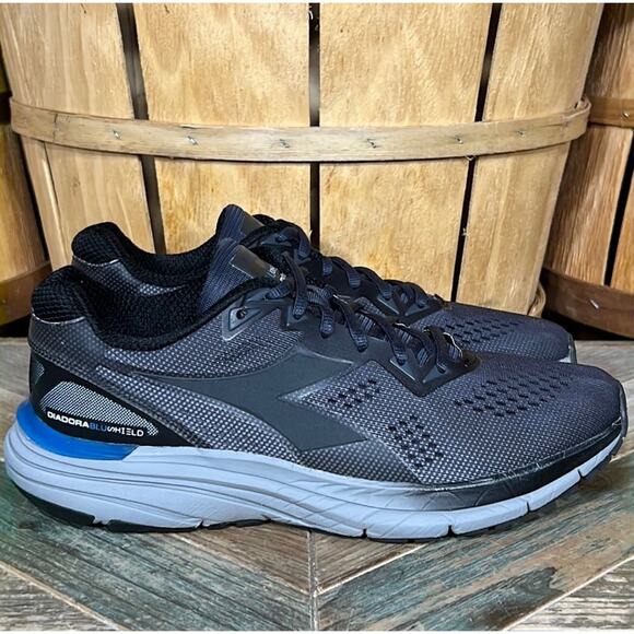 Diadora Mythos 3 Blushield Gray Black Blue Comfort Running Shoes Womens Size 8.5 - Picture 1 of 11